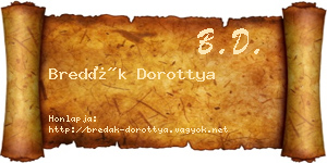 Bredák Dorottya névjegykártya